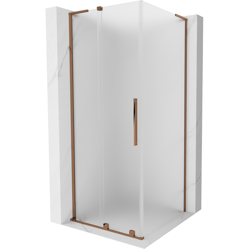 Mexen Velar L posuvná sprchová kabína 110 x 110 cm, matná, ružové zlato - 871-110-110-33-60