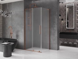 Mexen Velar L posuvná sprchová kabína 90 x 80 cm, matná, ružové zlato - 871-090-080-33-60