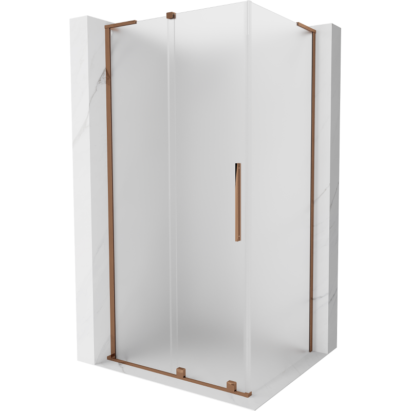 Mexen Velar L posuvná sprchová kabína 90 x 80 cm, matná, ružové zlato - 871-090-080-33-60