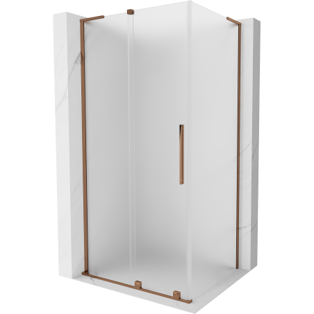 Mexen Velar L posuvná sprchová kabína 90 x 80 cm, matná, ružové zlato - 871-090-080-33-60