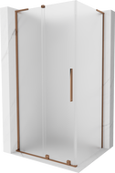 Mexen Velar L posuvný sprchový kút 110 x 70 cm, matné sklo, ružové zlato - 871-110-070-33-60