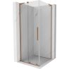 Mexen Velar L sprchovací kút posuvný 100 x 100 cm, transparentný, kartáčovaná meď - 871-100-100-03-65