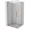 Mexen Velar L posuvná sprchová kabína 90 x 75 cm, transparentná, kartáčovaná meď - 871-090-075-03-65