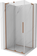 Mexen Velar L posuvná sprchová kabína 110 x 90 cm, transparentná, kartáčovaná meď - 871-110-090-03-65