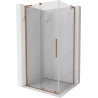 Mexen Velar L posuvný sprchovací kút 120 x 85 cm, priehľadný, brúsená meď - 871-120-085-03-65