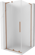 Mexen Velar L posuvná sprchová kabína 90 x 90 cm, námraza, brúsená meď - 871-090-090-33-65