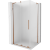 Mexen Velar L posuvný sprchový kút 100 x 90 cm, námraza, brúsená meď - 871-100-090-33-65