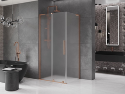 Mexen Velar L posuvná sprchová kabína 110 x 90 cm, matná, brúsená meď - 871-110-090-33-65