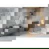 Mexen Rio sprchový kout půlkruhový 80 x 80 cm, pruhy, chrom + vanička Flat, bílá - 863-080-080-01-20-4110