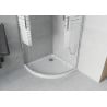 Mexen Rio štvrťkruhový sprchovací kút 90 x 90 cm, biele pruhy, chróm + vanička Flat, biela - 863-090-090-01-20-4110