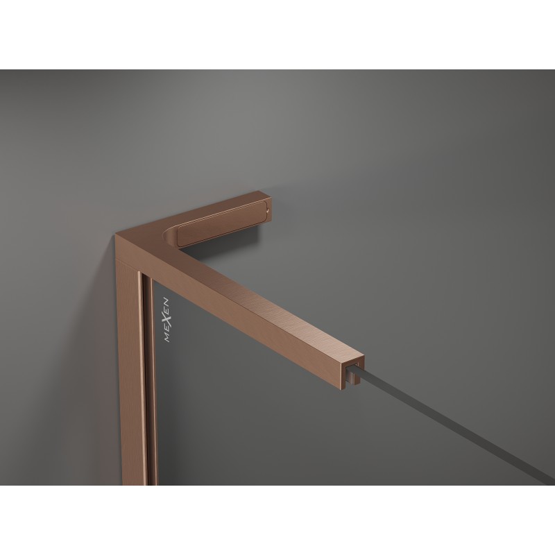 Mexen Velar L posuvná sprchová kabína 120 x 75 cm, námraza, kefovaná meď - 871-120-075-33-65