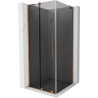 Mexen Velar L sprchovací kút posuvný 120 x 120 cm, grafit, brúsená meď - 871-120-120-43-65