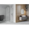 Mexen Rio polkruhová sprchová kabína 80 x 80 cm, matná, chróm + vanička Flat, biela - 863-080-080-01-30-4110
