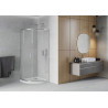 Mexen Rio sprchový kút polkruhový 80 x 80 cm, mráz, chróm + vanička Flat, biely - 863-080-080-01-30-4110