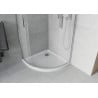 Mexen Rio polkruhová sprchová kabína 80 x 80 cm, matná, chróm + vanička Flat, biela - 863-080-080-01-30-4110
