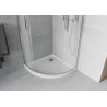 Mexen Rio sprchový kút polkruhový 80 x 80 cm, mráz, chróm + vanička Flat, biely - 863-080-080-01-30-4110
