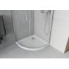 Mexen Rio polkruhová sprchová kabína 80 x 80 cm, matná, chróm + vanička Flat, biela - 863-080-080-01-30-4110