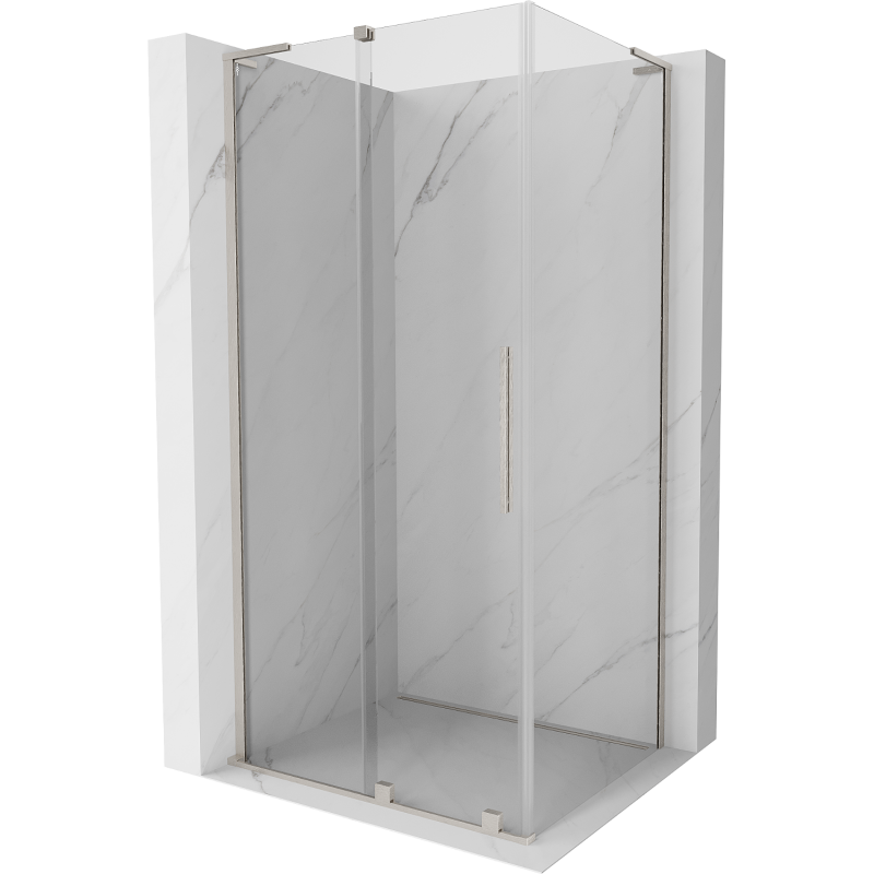 Mexen Velar L posuvná sprchová kabína 120 x 80 cm, transparentná, brúsený nikel - 871-120-080-03-97