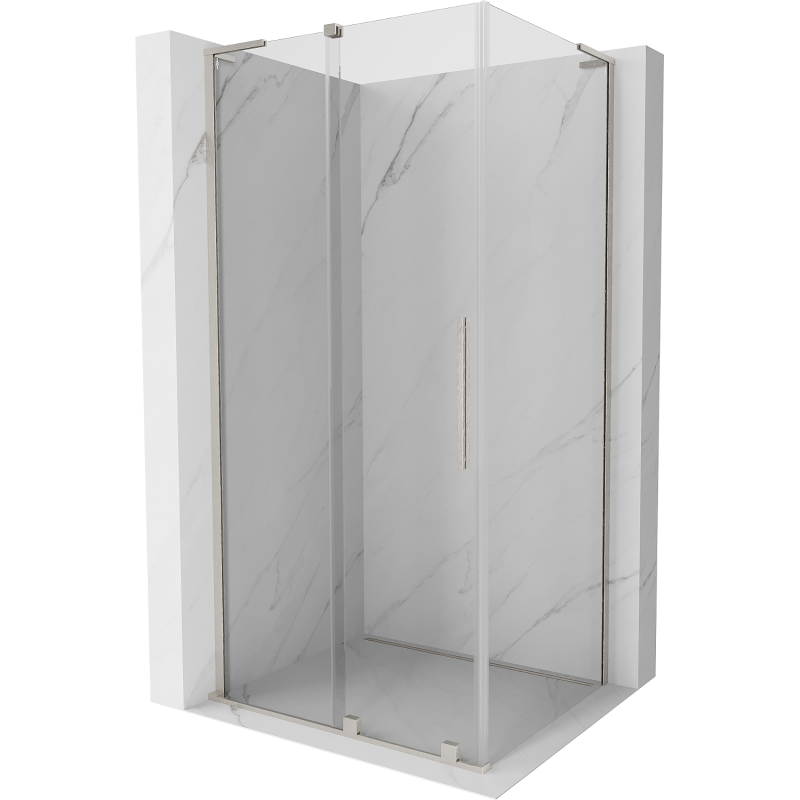 Mexen Velar L posuvná sprchová kabína 120 x 100 cm, transparentná, kefovaný nikel - 871-120-100-03-97