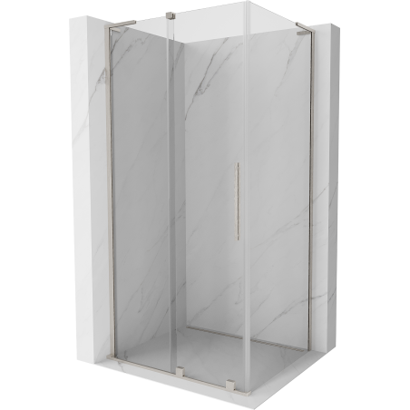Mexen Velar L posuvná sprchová kabína 120 x 100 cm, transparentná, kefovaný nikel - 871-120-100-03-97