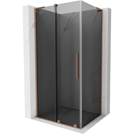 Mexen Velar L sprchovací kút posuvný 110 x 70 cm, grafit, brúsená meď - 871-110-070-43-65