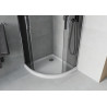 Mexen Rio sprchová kabína polkruhová 80 x 80 cm, grafit, chróm + vanička Flat, biela - 863-080-080-01-40-4110