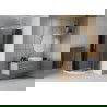 Mexen Rio sprchový kout půlkruhový 80 x 80 cm, grafit, chrom + žlab Flat, bílý - 863-080-080-01-40-4110
