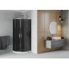 Mexen Rio sprchovací kút polkruhový 90 x 90 cm, grafit, chróm + vanička Flat, biela - 863-090-090-01-40-4110