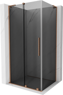 Mexen Velar L posuvný sprchový kút 120 x 70 cm, grafit, brúsená meď - 871-120-070-43-65