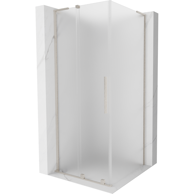Mexen Velar L sprchový kút na posuvanie 90 x 90 cm, mráz, brúsený nikel - 871-090-090-33-97