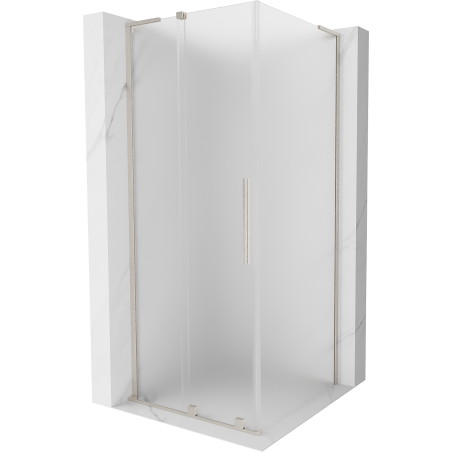 Mexen Velar L sprchový kút na posuvanie 90 x 90 cm, mráz, brúsený nikel - 871-090-090-33-97