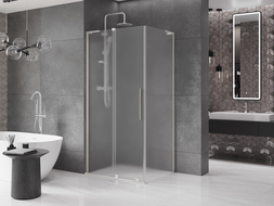 Mexen Velar L posuvná sprchová kabína 120 x 80 cm, mráz, brúsený nikel - 871-120-080-33-97