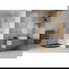 Mexen Rio polkruhová sprchová kabína 80 x 80 cm, transparentná, chróm + sprchová vanička Flat, čierna - 863-080-080-01-00-4170