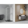 Mexen Rio polkruhová sprchová kabína 80 x 80 cm, mráz, chróm + vanička Flat, čierna - 863-080-080-01-30-4170