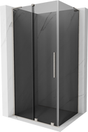 Mexen Velar L sprchový kút posuvný 100 x 80 cm, grafit, brúsený nikel - 871-100-080-43-97