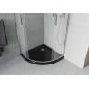 Mexen Rio polkruhová sprchová kabína 80 x 80 cm, mráz, chróm + vanička Flat, čierna - 863-080-080-01-30-4170