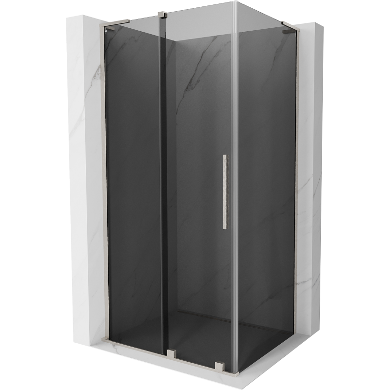 Mexen Velar L rozťahovacia sprchová kabína 100 x 120 cm, grafit, brúsený nikel - 871-100-120-43-97