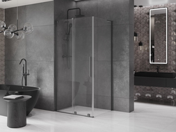 Mexen Velar L sprchovací kút posuvný 110 x 80 cm, číry, gun metal - 871-110-080-03-95