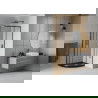 Mexen Rio sprchovací kút polkruhový 80 x 80 cm, transparentný, čierny + vanička Flat, čierna - 863-080-080-70-00-4170B