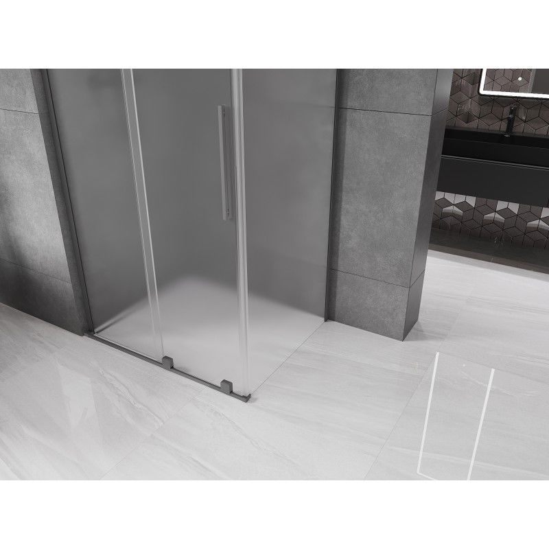 Mexen Velar L posuvný sprchový kút 120 x 70 cm, matný, gun metal - 871-120-070-33-95