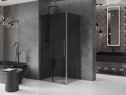 Sprchový kút Mexen Velar L posuvný 120 x 70 cm, grafit, gun metal - 871-120-070-43-95