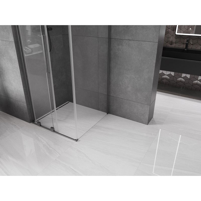 Mexen Velar L posuvná sprchová kabína 120 x 120 cm, transparentná, brúsená gun gray - 871-120-120-03-66