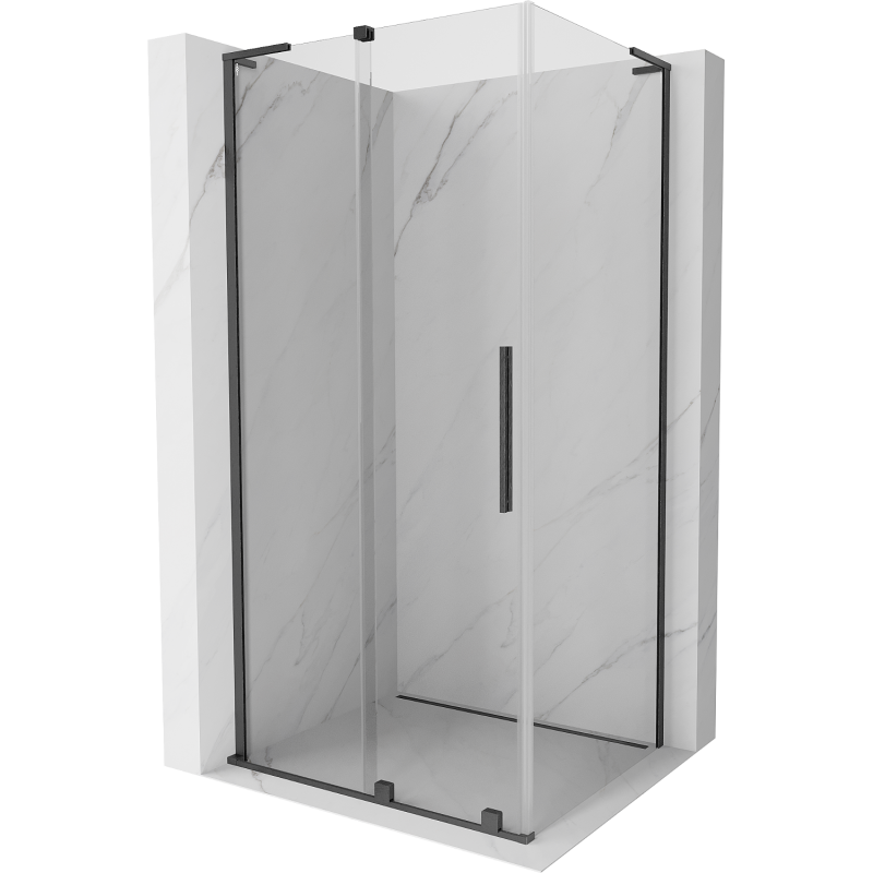 Mexen Velar L posuvná sprchová kabína 90 x 75 cm, transparentná, brúsená gun gray - 871-090-075-03-66