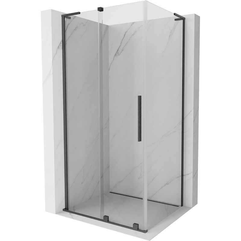 Mexen Velar L posuvná sprchová kabína 90 x 110 cm, transparentná, brúsená tmavošedá - 871-090-110-03-66