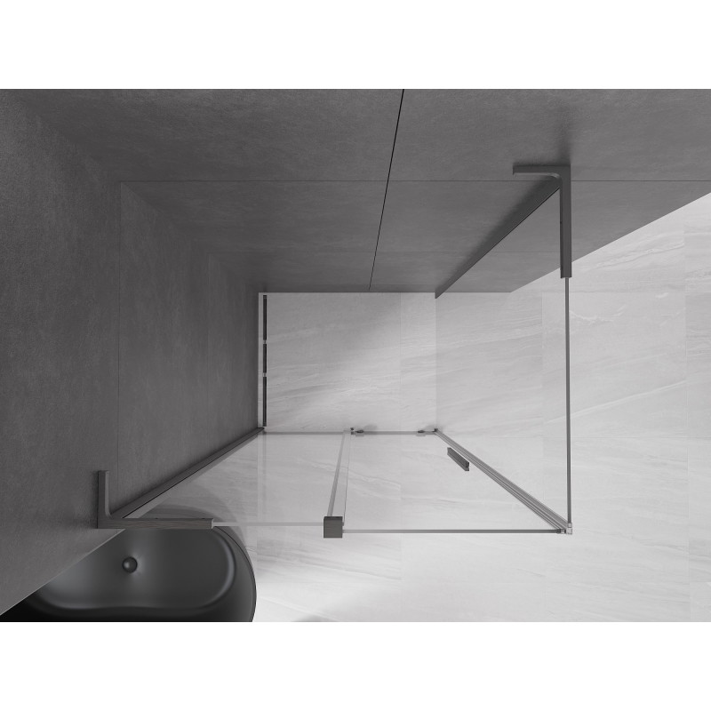 Mexen Velar L posuvná sprchová kabína 90 x 110 cm, transparentná, brúsená tmavošedá - 871-090-110-03-66