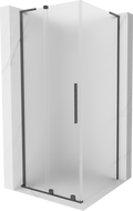 Mexen Velar L sprchový kút posuvný 100 x 100 cm, námraza, brúsená tmavosivá - 871-100-100-33-66