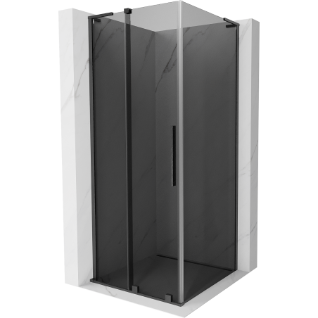 Mexen Velar L sprchová kabína posuvná 90 x 90 cm, grafit, gun gray brúsená - 871-090-090-43-66