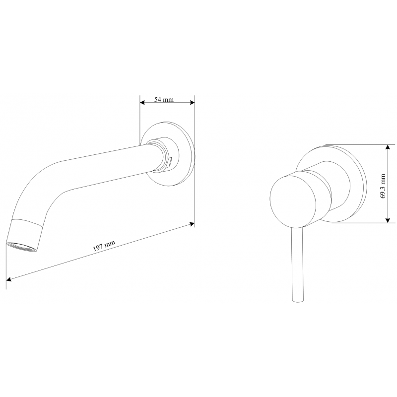 Mexen Alma nástenná umývadlová batéria, chróm - 75015-00