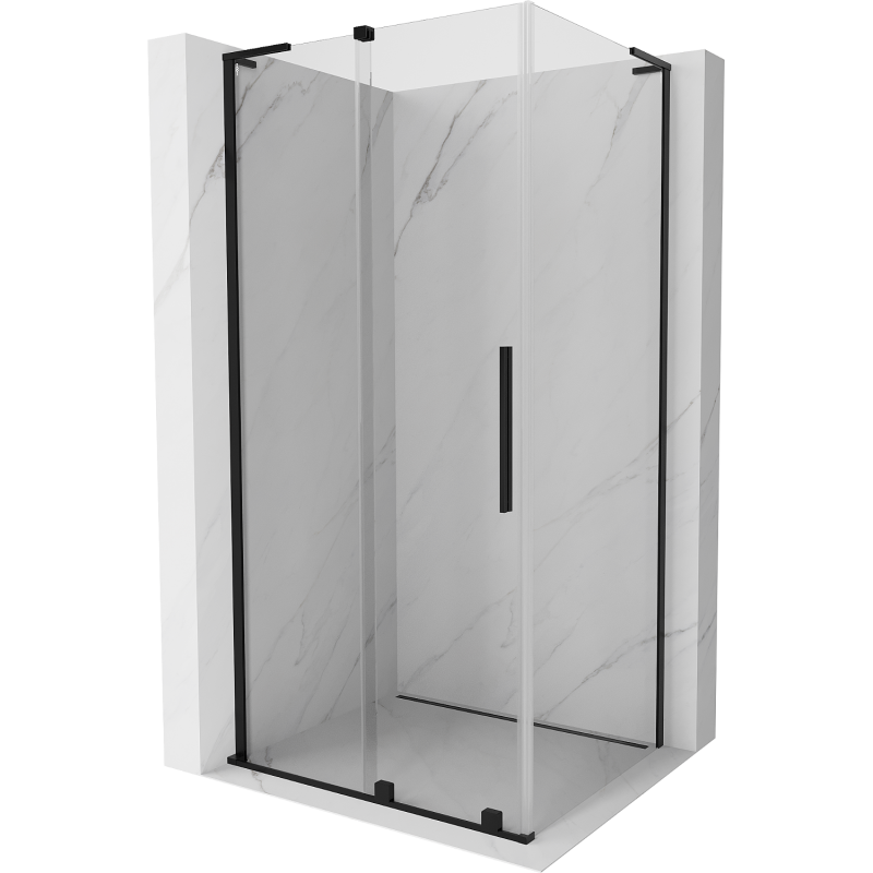 Mexen Velar L sprchový kút posuvný 90 x 100 cm, transparentný, čierny - 871-090-100-03-70