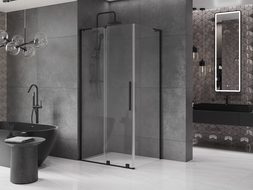 Mexen Velar L posuvná sprchová kabína 110 x 75 cm, priehľadná, čierna - 871-110-075-03-70